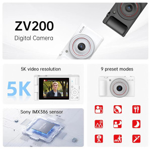 SJCAM compact φωτογραφική μηχανή ZV200, 12MP, 16x ψηφιακό zoom, μαύρη | Εικόνα & Ήχος | elabstore.gr