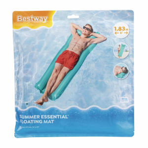 BESTWAY φουσκωτό στρώμα θαλάσσης 44007 με μαξιλάρι, 183x69cm, πράσινο | eLabstore.gr