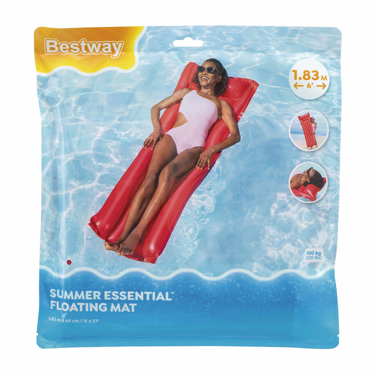 BESTWAY φουσκωτό στρώμα θαλάσσης 44007 με μαξιλάρι, 183x69cm, κόκκινο | eLabstore.gr BESTWAY φουσκωτό στρώμα θαλάσσης 44007 με μαξιλάρι, 183x69cm, κόκκινο - Image 6