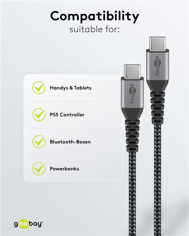 GOOBAY καλώδιο USB-C 49301, 60W, 480Mbps, 0.50m, μαύρο | eLabstore.gr GOOBAY καλώδιο USB-C 49301, 60W, 480Mbps, 0.50m, μαύρο | Καλώδια - Αντάπτορες | elabstore.gr
