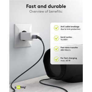 GOOBAY καλώδιο USB-C 49301, 60W, 480Mbps, 0.50m, μαύρο | eLabstore.gr GOOBAY καλώδιο USB-C 49301, 60W, 480Mbps, 0.50m, μαύρο | eLabstore.gr
