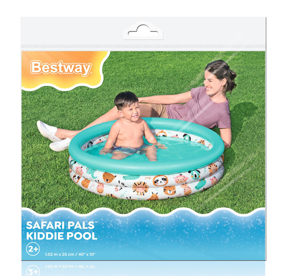 BESTWAY παιδική φουσκωτή πισίνα 51008, 101lt, Φ102x25cm, λευκή/βεραμάν | eLabstore.gr BESTWAY παιδική φουσκωτή πισίνα 51008, 101lt, Φ102x25cm, λευκή/βεραμάν - Image 6