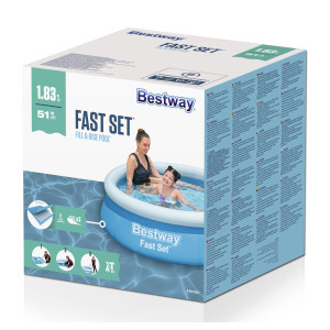 BESTWAY παιδική φουσκωτή πισίνα 57392, 940lt, Φ183x51cm, μπλε | Είδη Εξοχής & Παραλίας | elabstore.gr