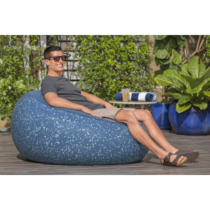 BESTWAY φουσκωτή πουφ πολυθρόνα 75154, 112x112x66cm, μπλε | Είδη Εξοχής & Παραλίας | elabstore.gr