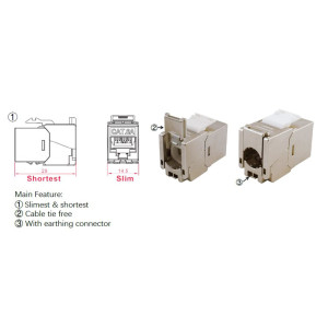 GOOBAY Keystone module RJ45 77942, CAT 6A STP, slim & short, toolfree, ασημί | Εξοπλισμός IT | elabstore.gr