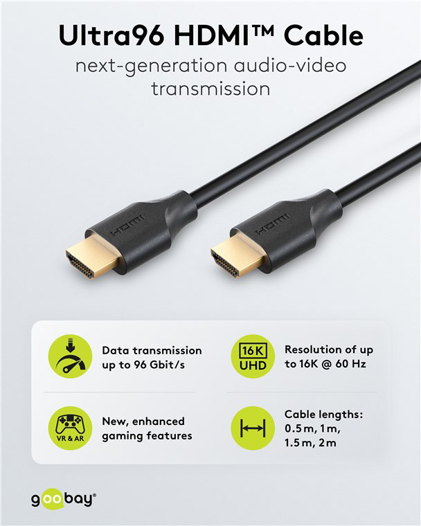 GOOBAY καλώδιο HDMI 2.2 80073, 16K/60Hz, 96 Gbps, 0.50m, μαύρο | eLabstore.gr GOOBAY καλώδιο HDMI 2.2 80073, 16K/60Hz, 96 Gbps, 0.50m, μαύρο | Καλώδια - Αντάπτορες | elabstore.gr