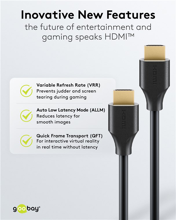 GOOBAY καλώδιο HDMI 2.2 80073, 16K/60Hz, 96 Gbps, 0.50m, μαύρο | eLabstore.gr GOOBAY καλώδιο HDMI 2.2 80073, 16K/60Hz, 96 Gbps, 0.50m, μαύρο | Καλώδια - Αντάπτορες | elabstore.gr
