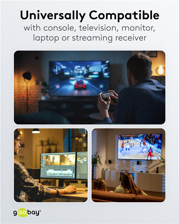 GOOBAY καλώδιο HDMI 2.2 80073, 16K/60Hz, 96 Gbps, 0.50m, μαύρο | eLabstore.gr GOOBAY καλώδιο HDMI 2.2 80073, 16K/60Hz, 96 Gbps, 0.50m, μαύρο - Image 6