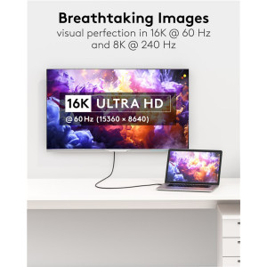 GOOBAY καλώδιο HDMI 2.2 80091, 16K/60Hz, 96 Gbps, 1m, μαύρο | Καλώδια - Αντάπτορες | elabstore.gr
