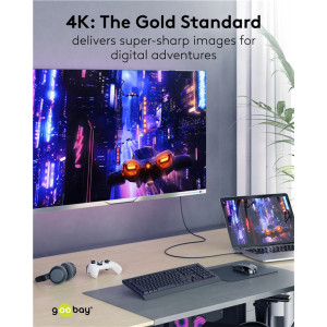 GOOBAY καλώδιο HDMI 80102 με Ethernet, soft, 4K/60Hz, 18 Gbps, 1.5m, μαύρο | Καλώδια - Αντάπτορες | elabstore.gr