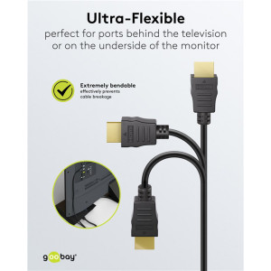 GOOBAY καλώδιο HDMI 80102 με Ethernet, soft, 4K/60Hz, 18 Gbps, 1.5m, μαύρο | Καλώδια - Αντάπτορες | elabstore.gr