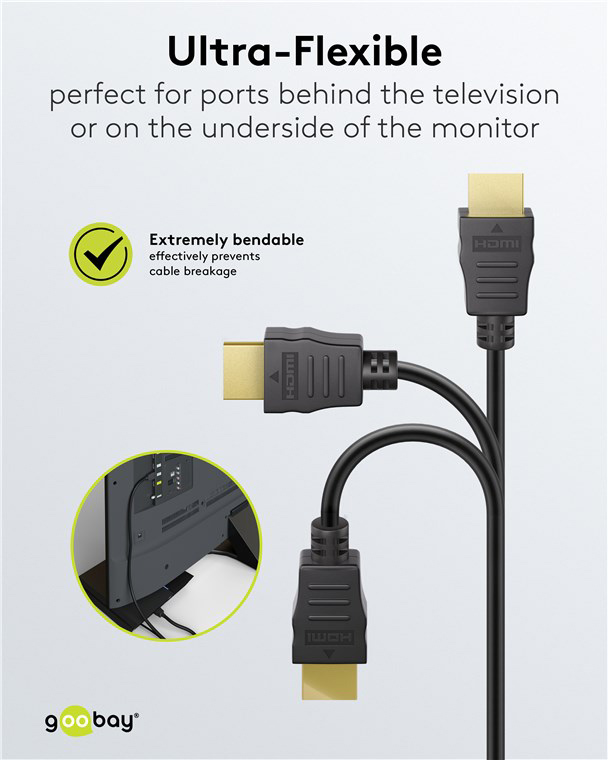 GOOBAY καλώδιο HDMI 80104 με Ethernet, soft, 4K/60Hz, 18 Gbps, 3m, μαύρο | eLabstore.gr GOOBAY καλώδιο HDMI 80104 με Ethernet, soft, 4K/60Hz, 18 Gbps, 3m, μαύρο | Καλώδια - Αντάπτορες | elabstore.gr