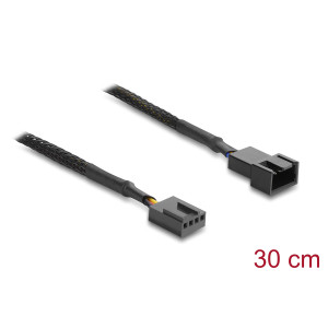 DELOCK καλώδιο προέκτασης 4pin PWM 91360 για ανεμιστήρες, 30cm, μαύρο | Καλώδια - Αντάπτορες | elabstore.gr