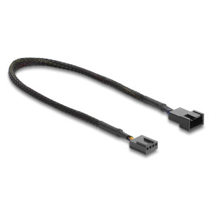DELOCK καλώδιο προέκτασης 4pin PWM 91360 για ανεμιστήρες, 30cm, μαύρο | Καλώδια - Αντάπτορες | elabstore.gr