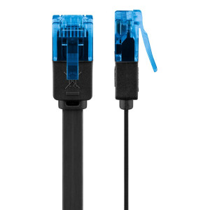 GOOBAY καλώδιο δικτύου 96301, CAT 6A U/UTP, flat, 500MHz, Copper, 0.50m, μαύρο | Καλώδια - Αντάπτορες | elabstore.gr