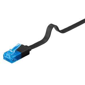 GOOBAY καλώδιο δικτύου 96301, CAT 6A U/UTP, flat, 500MHz, Copper, 0.50m, μαύρο | Καλώδια - Αντάπτορες | elabstore.gr