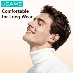 USAMS earphones με θήκη φόρτισης Echo R03, OWS, Φ11mm, 40/300mAh, μπλε | Αξεσουάρ κινητών | elabstore.gr