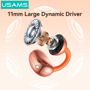 USAMS earphones με θήκη φόρτισης Echo R03, OWS, Φ11mm, 40/300mAh, μπλε | Αξεσουάρ κινητών | elabstore.gr