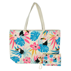 BRUNO τσάντα θαλάσσης με νεσεσέρ SOL-BAY BRN-0300, 58x40cm | Είδη Εξοχής & Παραλίας | elabstore.gr