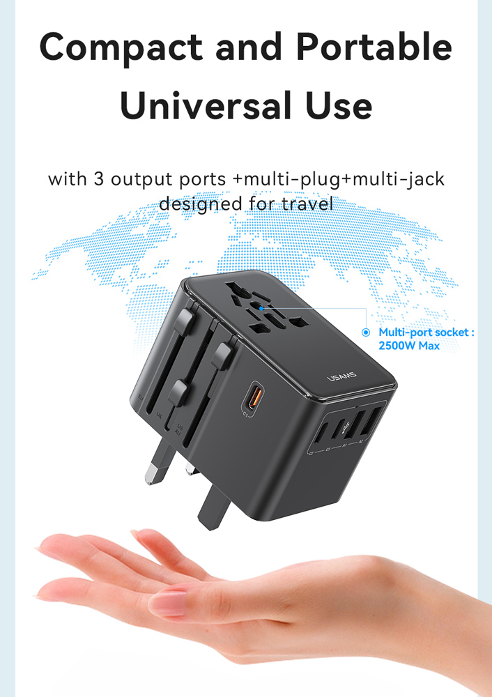 USAMS φορτιστής/αντάπτορας πρίζας CC310, 2x USB & 3x USB-C, universal, 70W, μαύρος | eLabstore.gr USAMS φορτιστής/αντάπτορας πρίζας CC310, 2x USB & 3x USB-C, universal, 70W, μαύρος | Αξεσουάρ κινητών | elabstore.gr