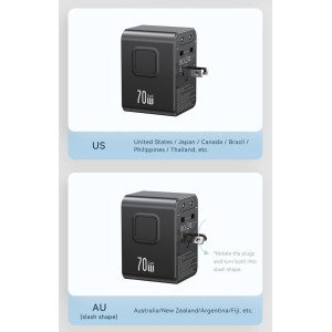 USAMS φορτιστής/αντάπτορας πρίζας CC310, 2x USB & 3x USB-C, universal, 70W, μαύρος | eLabstore.gr USAMS φορτιστής/αντάπτορας πρίζας CC310, 2x USB & 3x USB-C, universal, 70W, μαύρος | eLabstore.gr