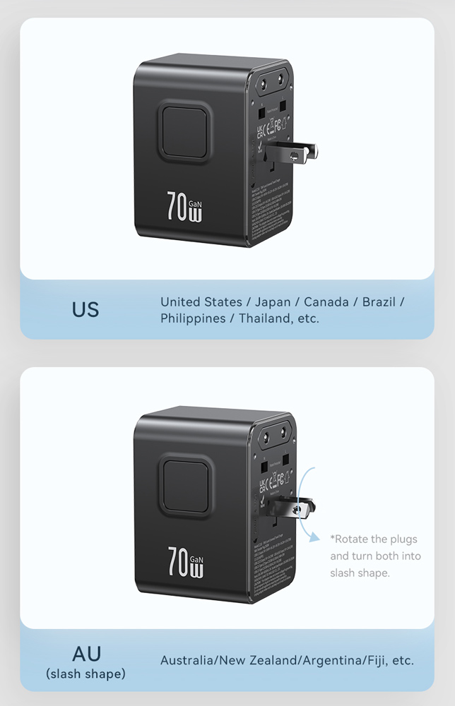 USAMS φορτιστής/αντάπτορας πρίζας CC310, 2x USB & 3x USB-C, universal, 70W, μαύρος | eLabstore.gr USAMS φορτιστής/αντάπτορας πρίζας CC310, 2x USB & 3x USB-C, universal, 70W, μαύρος - Image 6