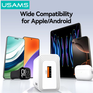 USAMS φορτιστής τοίχου CC324, USB, 18W, λευκός | eLabstore.gr USAMS φορτιστής τοίχου CC324, USB, 18W, λευκός | Αξεσουάρ κινητών | elabstore.gr