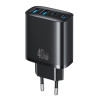 USAMS φορτιστής τοίχου CC330, 2x USB & 2x USB-C, 40W, GaN, μαύρος | Αξεσουάρ κινητών | elabstore.gr