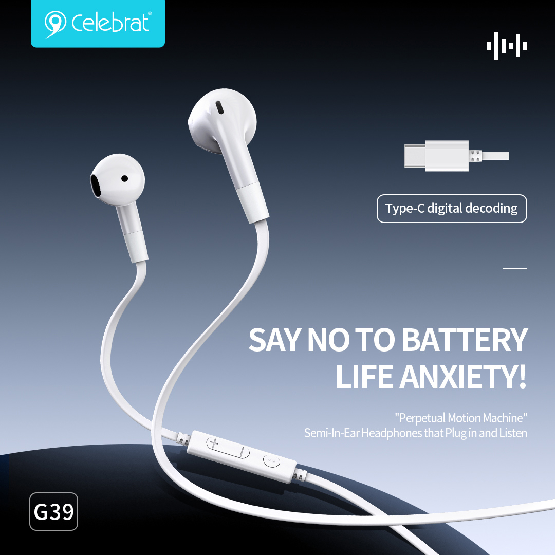 CELEBRAT earphones με μικρόφωνο G39, USB-C σύνδεση, 14mm, 1.2m, μαύρα | eLabstore.gr CELEBRAT earphones με μικρόφωνο G39, USB-C σύνδεση, 14mm, 1.2m, μαύρα | Αξεσουάρ κινητών | elabstore.gr