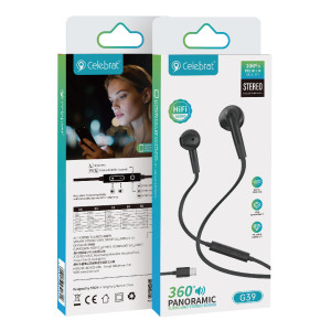 CELEBRAT earphones με μικρόφωνο G39, USB-C σύνδεση, 14mm, 1.2m, μαύρα | eLabstore.gr CELEBRAT earphones με μικρόφωνο G39, USB-C σύνδεση, 14mm, 1.2m, μαύρα | eLabstore.gr