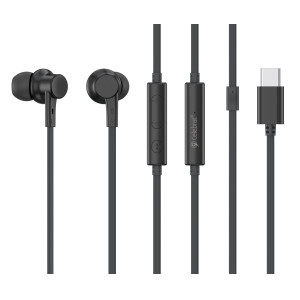 CELEBRAT earphones με μικρόφωνο G40, USB-C σύνδεση, 10mm, 1.2m, μαύρα | Αξεσουάρ κινητών | elabstore.gr