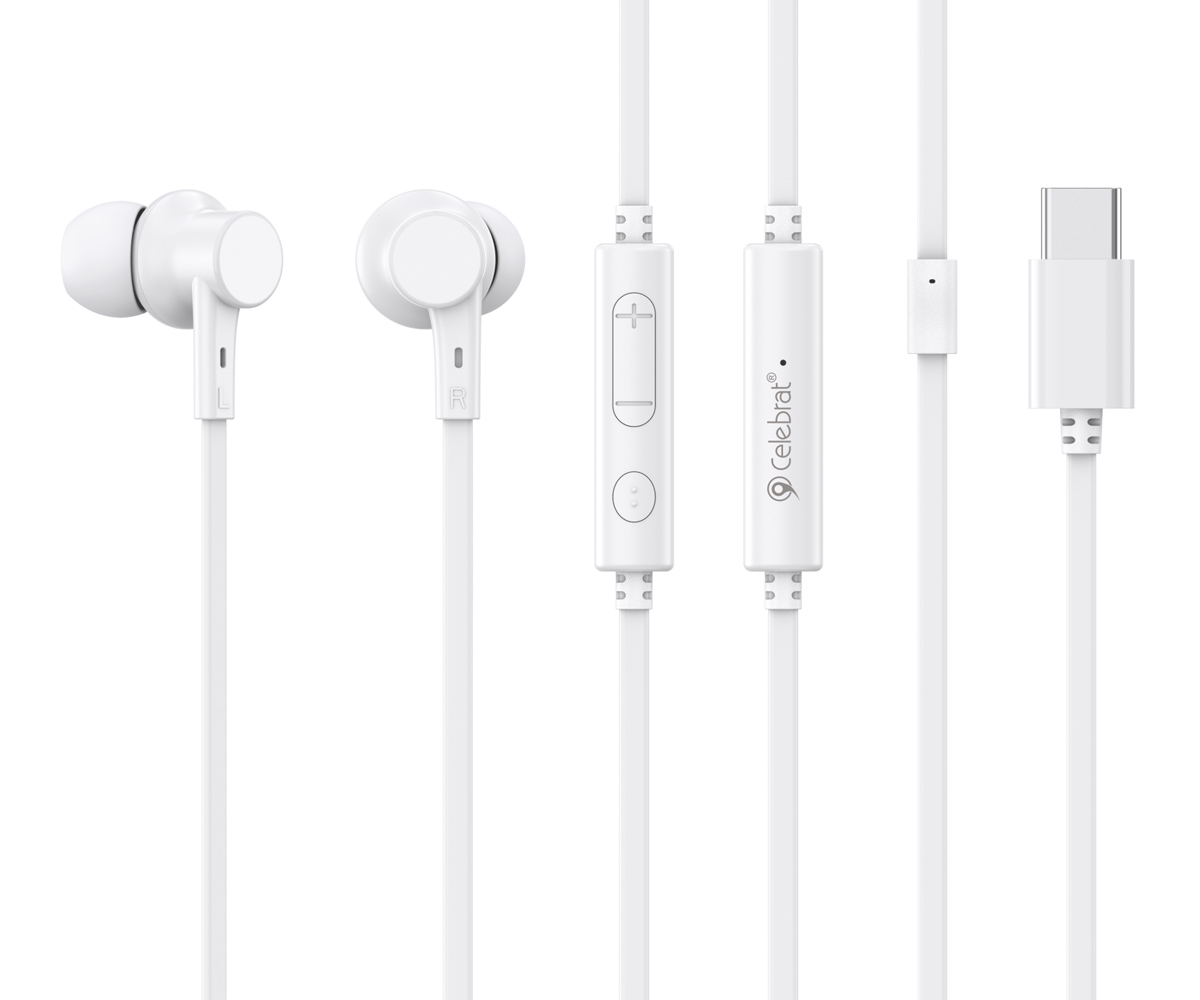 CELEBRAT earphones με μικρόφωνο G40, USB-C σύνδεση, 10mm, 1.2m, λευκά | eLabstore.gr CELEBRAT earphones με μικρόφωνο G40, USB-C σύνδεση, 10mm, 1.2m, λευκά | Αξεσουάρ κινητών | elabstore.gr