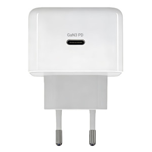 POWERTECH φορτιστής τοίχου PT-1581 με καλώδιο, USB-C, 40 έως 60W, GaN, AVS, λευκός | Αξεσουάρ κινητών | elabstore.gr
