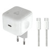 POWERTECH φορτιστής τοίχου PT-1581 με καλώδιο, USB-C, 40 έως 60W, GaN, AVS, λευκός | Αξεσουάρ κινητών | elabstore.gr