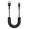 POWERTECH καλώδιο USB-C σε USB PTR-0197 με spiral καλώδιο, PD 60W, 480Mbps, 1m, μαύρο | Καλώδια - Αντάπτορες | elabstore.gr