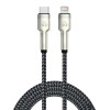 POWERTECH καλώδιο Lightning σε USB-C PTR-0200, PD 27W, 480Mbps, 1m, μαύρο/γκρι | Καλώδια - Αντάπτορες | elabstore.gr