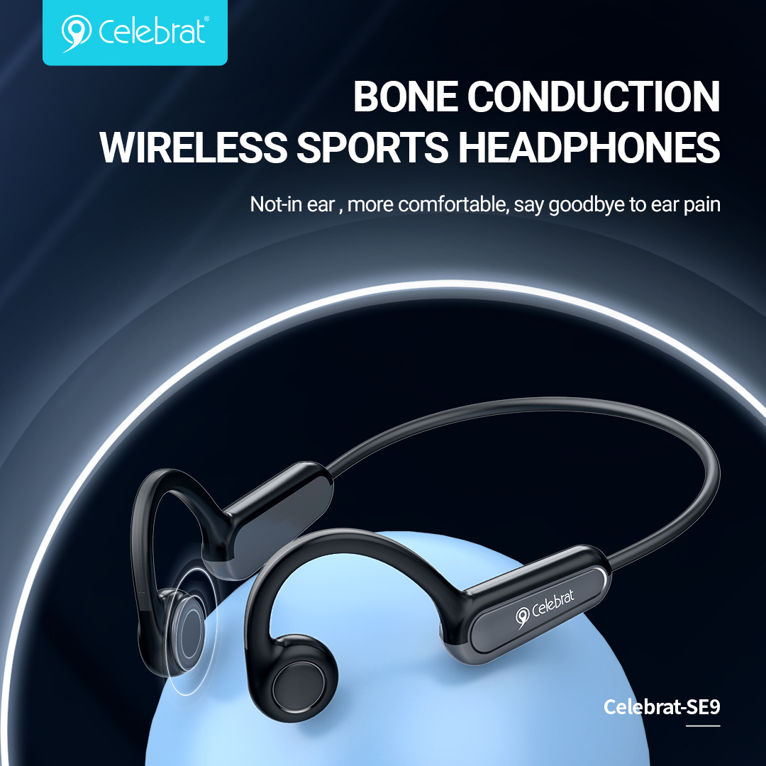 CELEBRAT neckband earphones SE9, OWS Bone Conduction, 16.3mm, 180mAh, μαύρα | eLabstore.gr CELEBRAT neckband earphones SE9, OWS Bone Conduction, 16.3mm, 180mAh, μαύρα | Αξεσουάρ κινητών | elabstore.gr