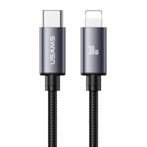 USAMS καλώδιο Lightning σε USB-C SJ770, 30W, 480Mbps, 1m, μαύρο | Καλώδια - Αντάπτορες | elabstore.gr