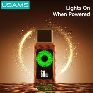 USAMS καλώδιο USB-C SJ773, 60W, 480Mbps, 1.2m, πορτοκαλί | Καλώδια - Αντάπτορες | elabstore.gr