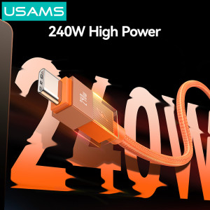 USAMS καλώδιο USB-C SJ775, 240W, 480Mbps, 1.2m, μαύρο | Καλώδια - Αντάπτορες | elabstore.gr