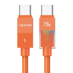 USAMS καλώδιο USB-C SJ775, 240W, 480Mbps, 1.2m, πορτοκαλί | Καλώδια - Αντάπτορες | elabstore.gr