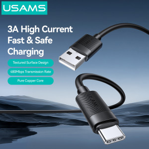 USAMS καλώδιο USB-C σε USB SJ777, 3A, 480Mbps, 1m, μαύρο | eLabstore.gr USAMS καλώδιο USB-C σε USB SJ777, 3A, 480Mbps, 1m, μαύρο | Καλώδια - Αντάπτορες | elabstore.gr