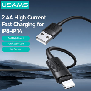 USAMS καλώδιο Lightning σε USB SJ778, 2.4A, 480Mbps, 1m, μαύρο | eLabstore.gr USAMS καλώδιο Lightning σε USB SJ778, 2.4A, 480Mbps, 1m, μαύρο | Καλώδια - Αντάπτορες | elabstore.gr