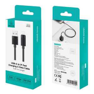 USAMS καλώδιο Lightning σε USB SJ778, 2.4A, 480Mbps, 1m, μαύρο | eLabstore.gr USAMS καλώδιο Lightning σε USB SJ778, 2.4A, 480Mbps, 1m, μαύρο | Καλώδια - Αντάπτορες | elabstore.gr