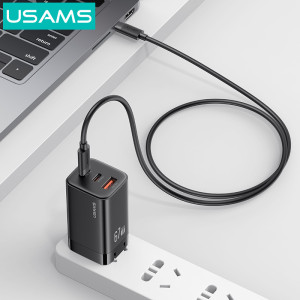 USAMS καλώδιο USB-C SJ780, 60W, 480Mbps, 1m, μαύρο | Καλώδια - Αντάπτορες | elabstore.gr