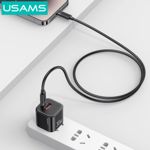USAMS καλώδιο Lightning σε USB-C SJ781, 30W, 480Mbps, 1m, μαύρο | Καλώδια - Αντάπτορες | elabstore.gr