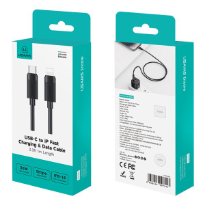 USAMS καλώδιο Lightning σε USB-C SJ781, 30W, 480Mbps, 1m, μαύρο | eLabstore.gr USAMS καλώδιο Lightning σε USB-C SJ781, 30W, 480Mbps, 1m, μαύρο | Καλώδια - Αντάπτορες | elabstore.gr