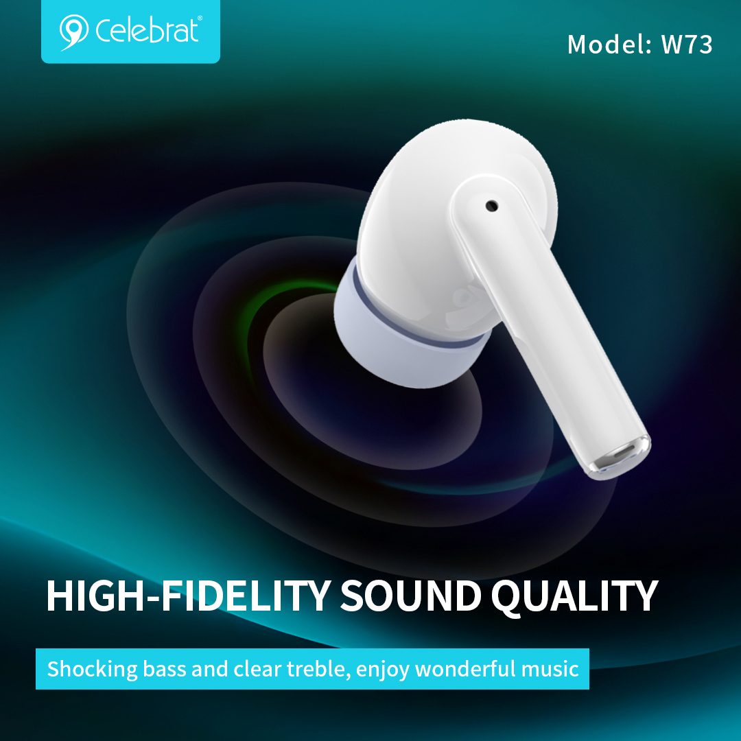 CELEBRAT earphones με θήκη φόρτισης W73, True Wireless, 13mm, 33/380mAh, λευκά | eLabstore.gr CELEBRAT earphones με θήκη φόρτισης W73, True Wireless, 13mm, 33/380mAh, λευκά | Αξεσουάρ κινητών | elabstore.gr