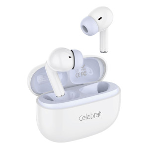 CELEBRAT earphones με θήκη φόρτισης W73, True Wireless, 13mm, 33/380mAh, λευκά | Αξεσουάρ κινητών | elabstore.gr