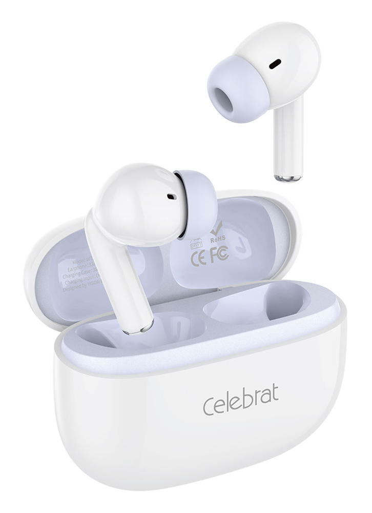 CELEBRAT earphones με θήκη φόρτισης W73, True Wireless, 13mm, 33/380mAh, λευκά | eLabstore.gr CELEBRAT earphones με θήκη φόρτισης W73, True Wireless, 13mm, 33/380mAh, λευκά | Αξεσουάρ κινητών | elabstore.gr